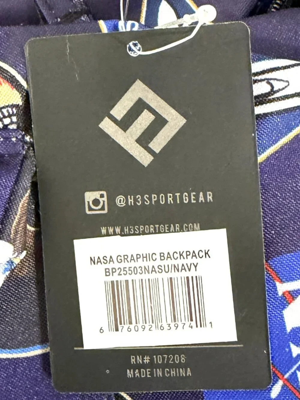 H3Sportgear NASA Kids Medium Logo Backpack